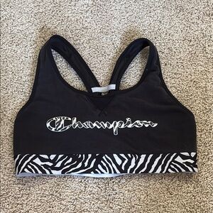 Champion Black Bra with Zebra Accents